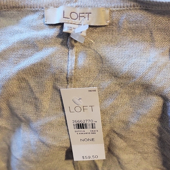 LOFT Soft Gray Knit Cardigan - Picture 3 of 3